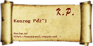 Keszeg Pál névjegykártya